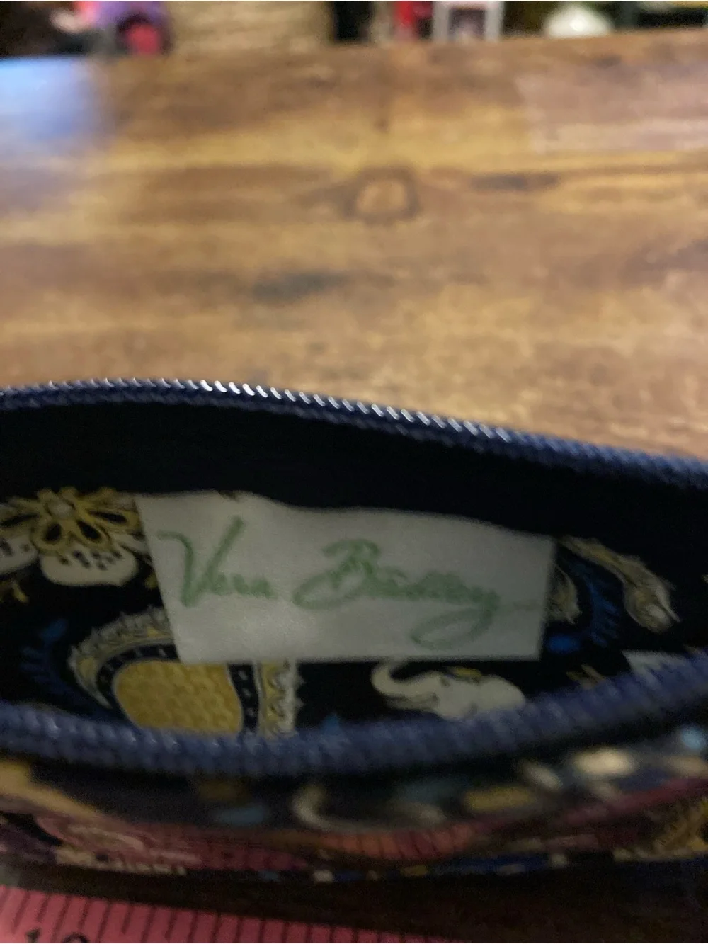 Vera Bradley zip ID w/key clip